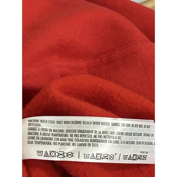 Disney Store JAPAN Red Varsity "M" Raw Hem Crop Pullover Sweatshirt Size Medium - Picture 6 of 6